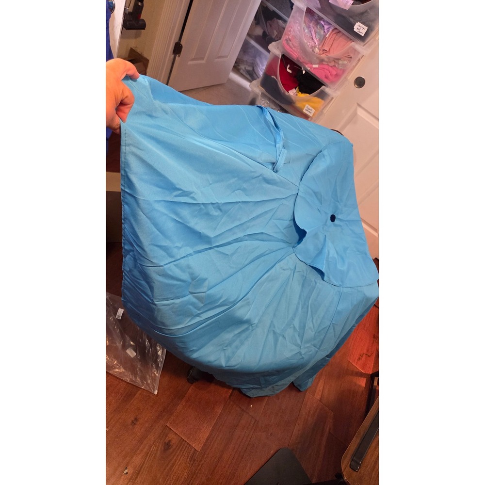 74 Inch Light Blue Replacement Patio Umbrella Canopy Cover with Top Vent